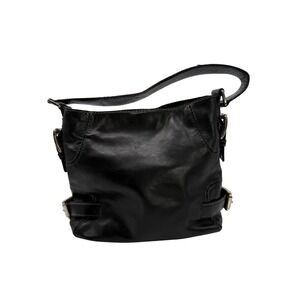 Michael Kors VTG Hobo‎ Bag Womens Medium Black Leather Buckle Shoulder Bag Y2K